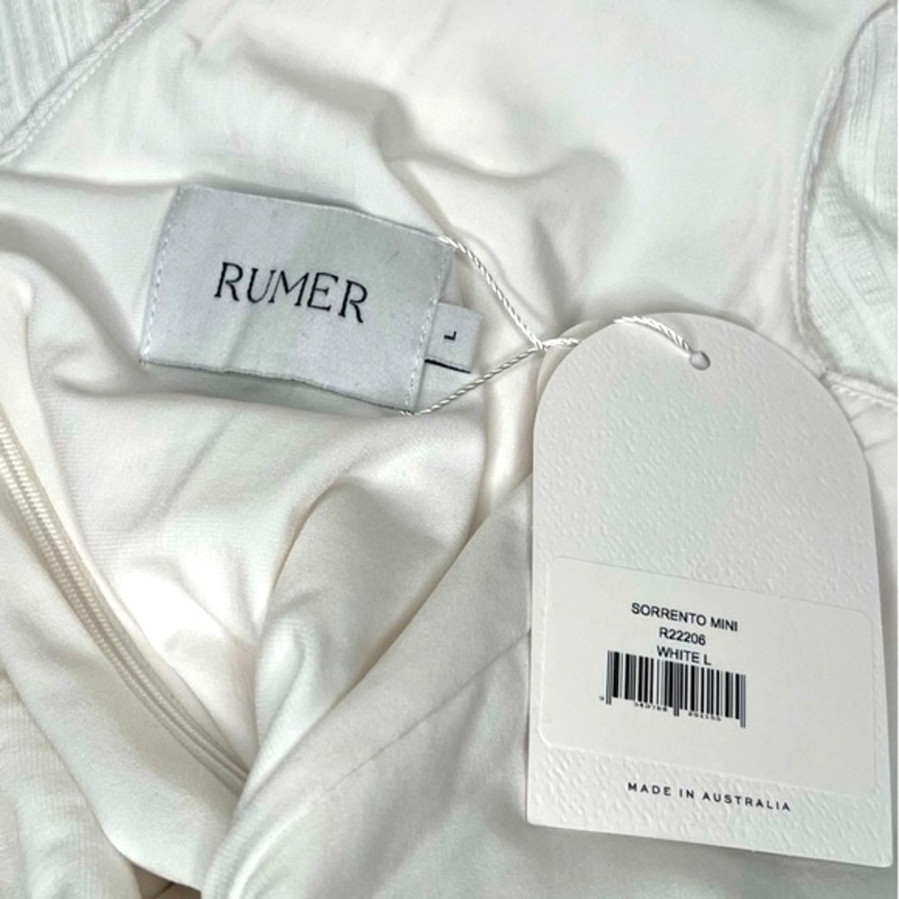 RUMER Sorrento Mini Dress, White, size L NWT - Picture 5 of 5